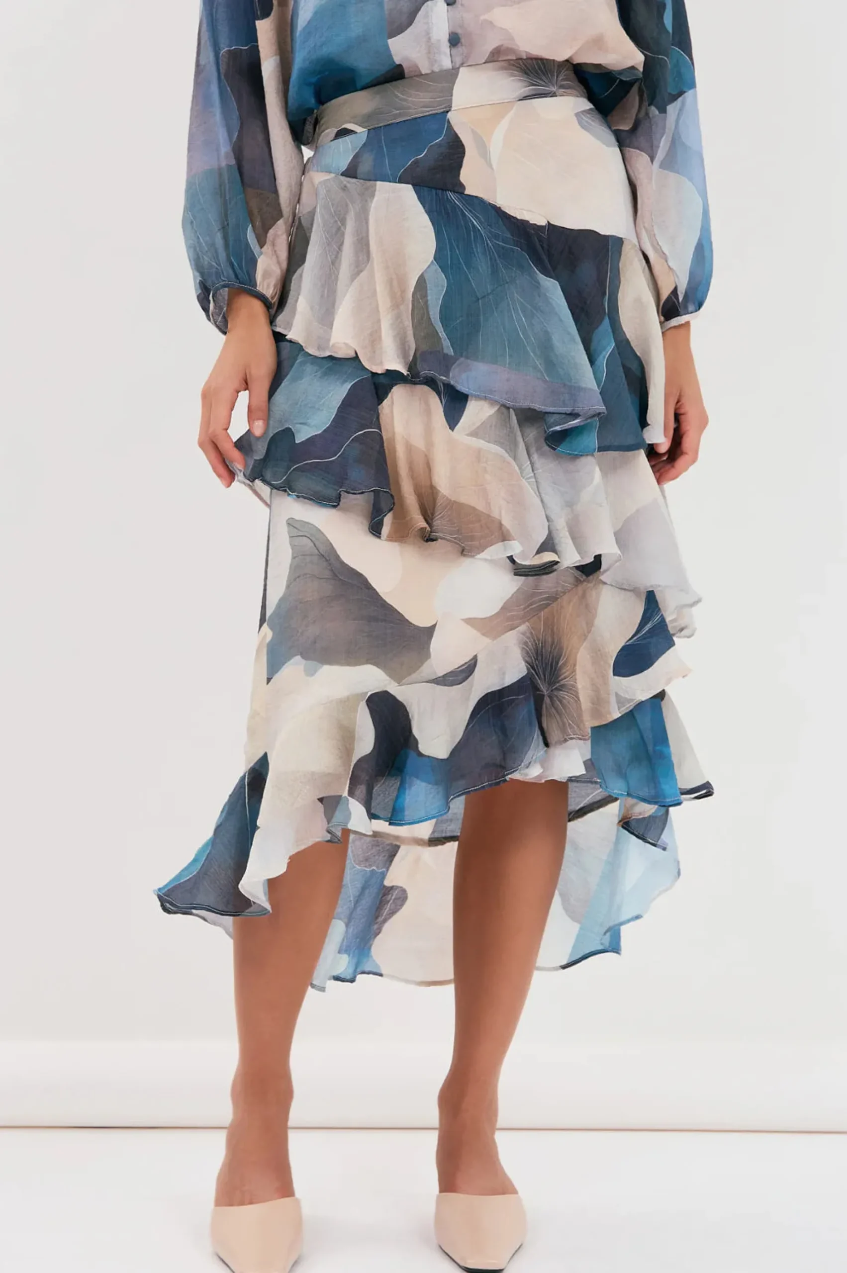 AD Peta Printed Frilled Skirt