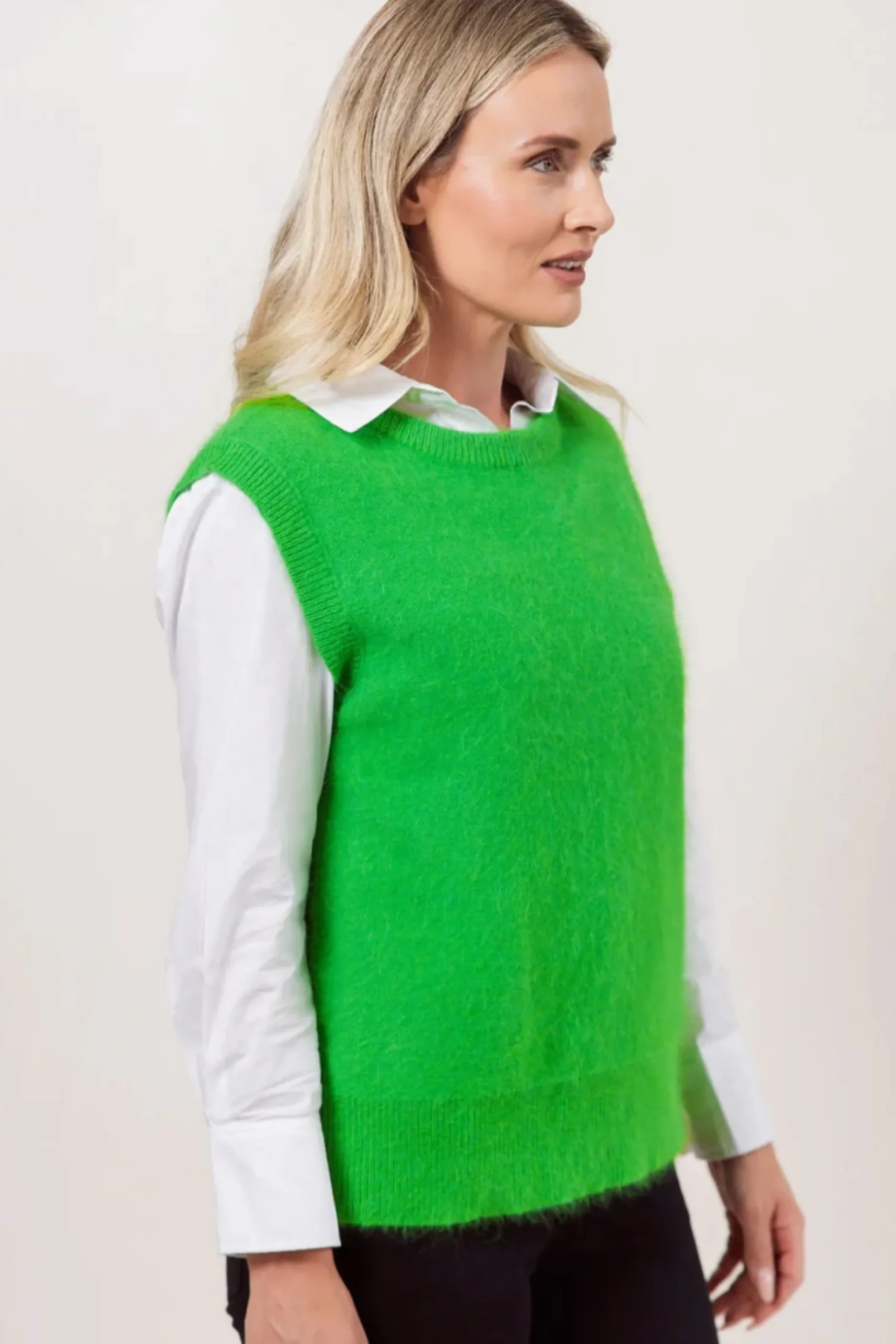 Angora Blend Knit Vest APPLE