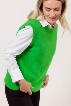 Angora Blend Knit Vest APPLE