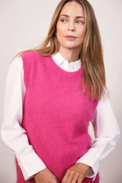 Angora Blend Knit Vest PINK