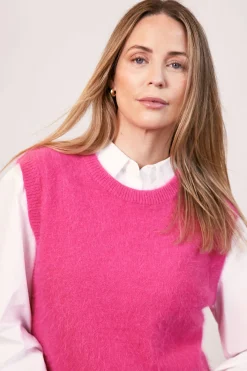 Angora Blend Knit Vest PINK