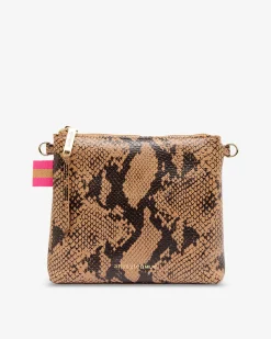 ARLINGTON MILNE Alexis Crossbody CARAMEL PYTHON