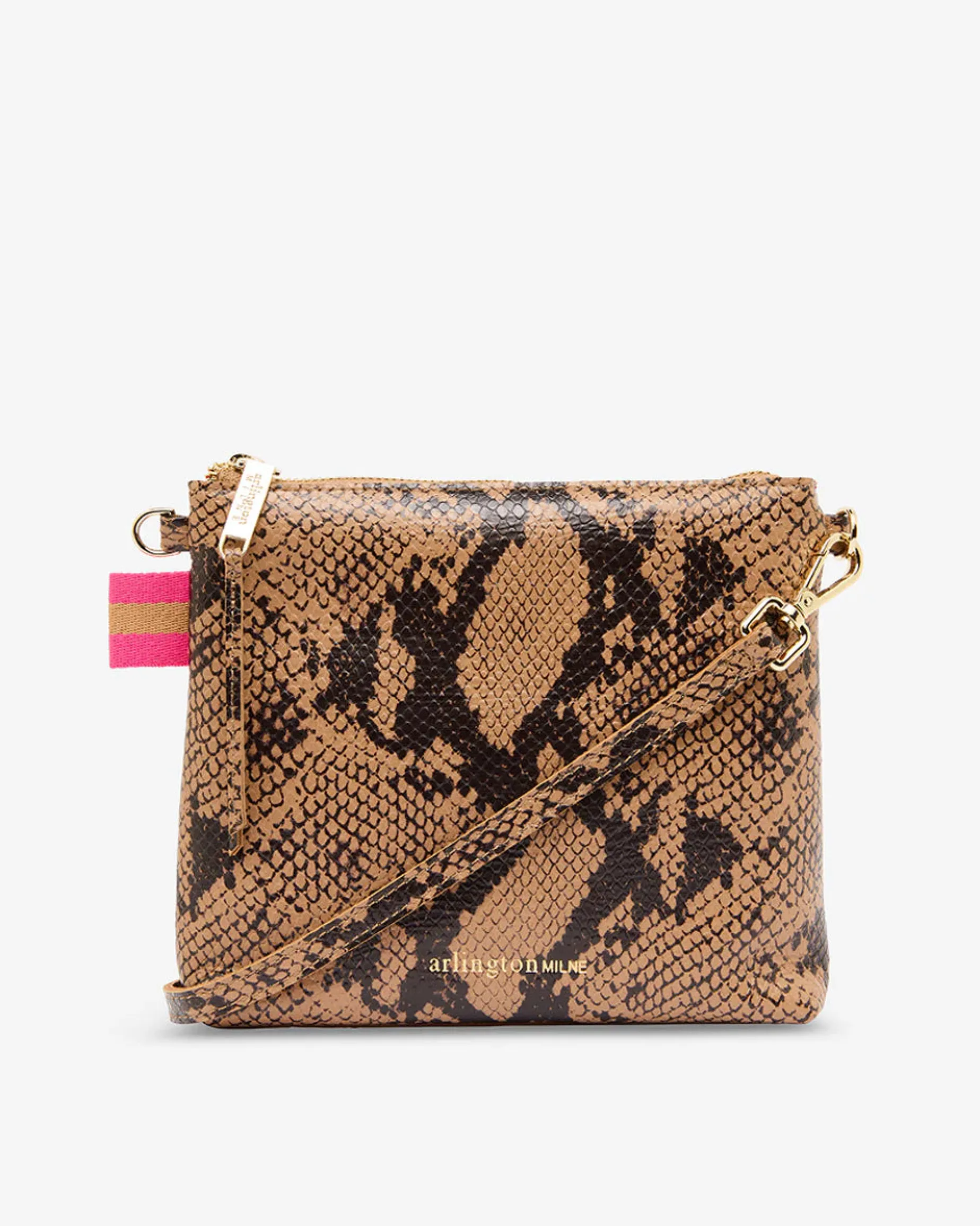 ARLINGTON MILNE Alexis Crossbody CARAMEL PYTHON