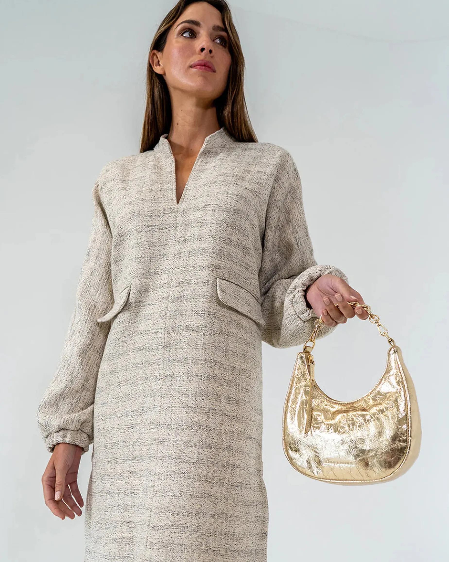 ARLINGTON MILNE Estella Bag GOLD CRINKLE