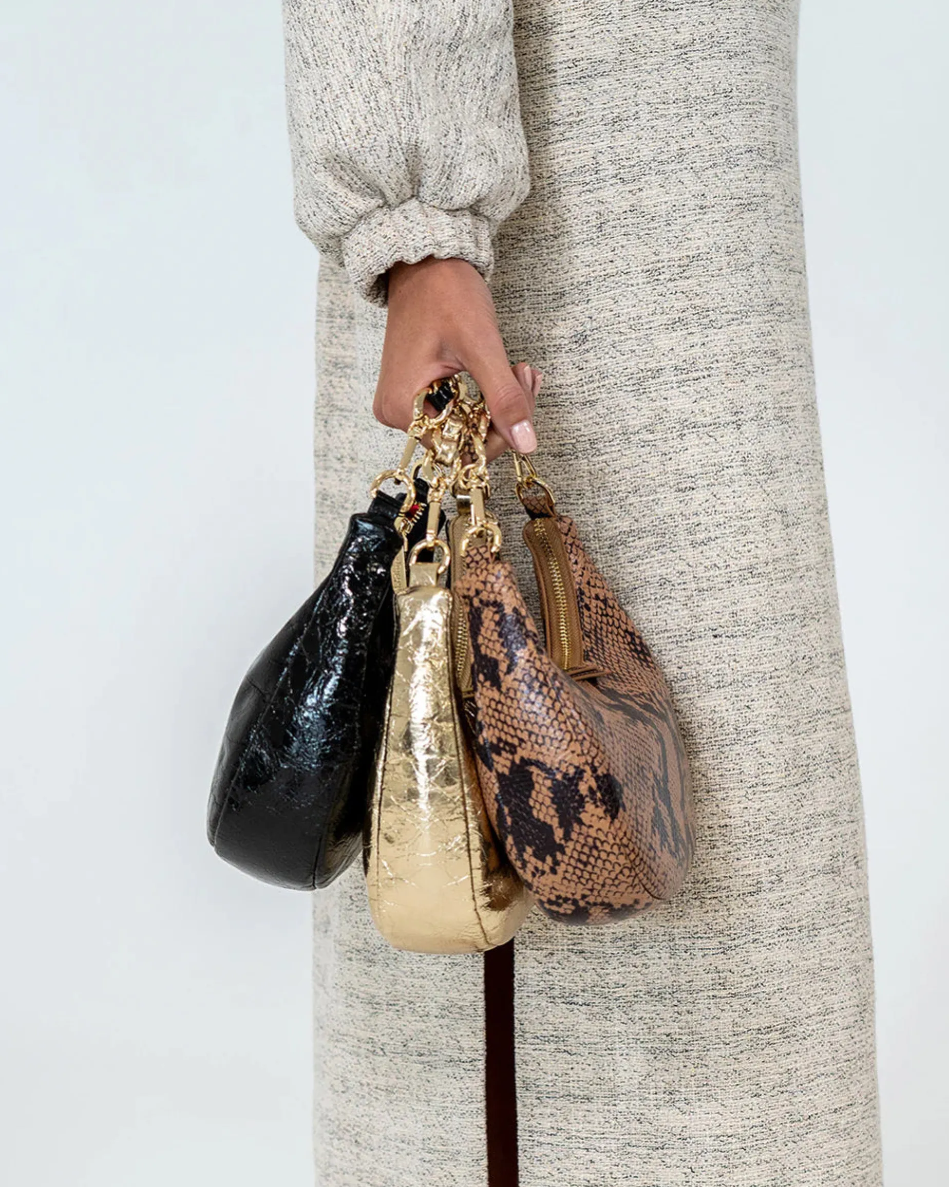 ARLINGTON MILNE Estella Bag GOLD CRINKLE