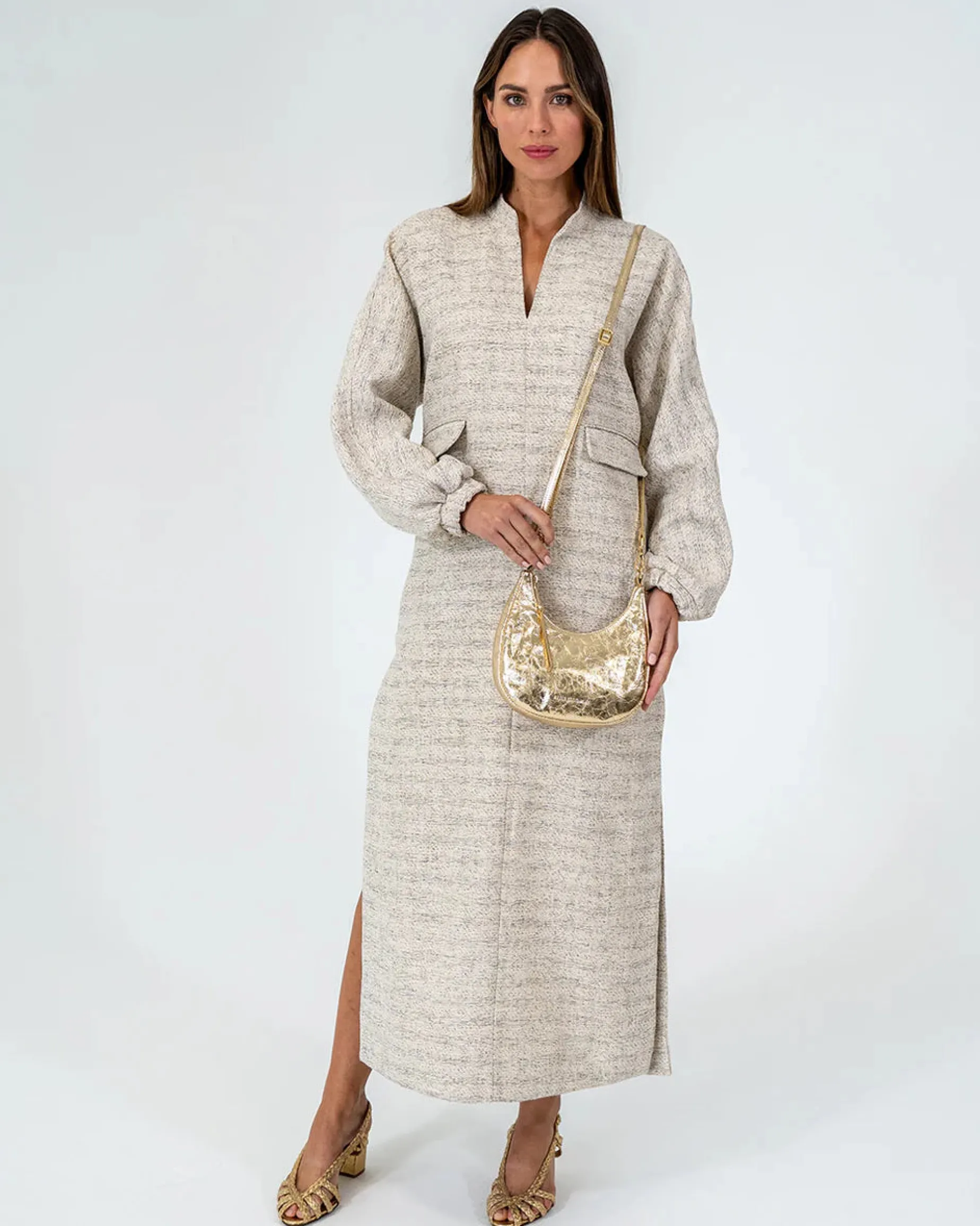 ARLINGTON MILNE Estella Bag GOLD CRINKLE