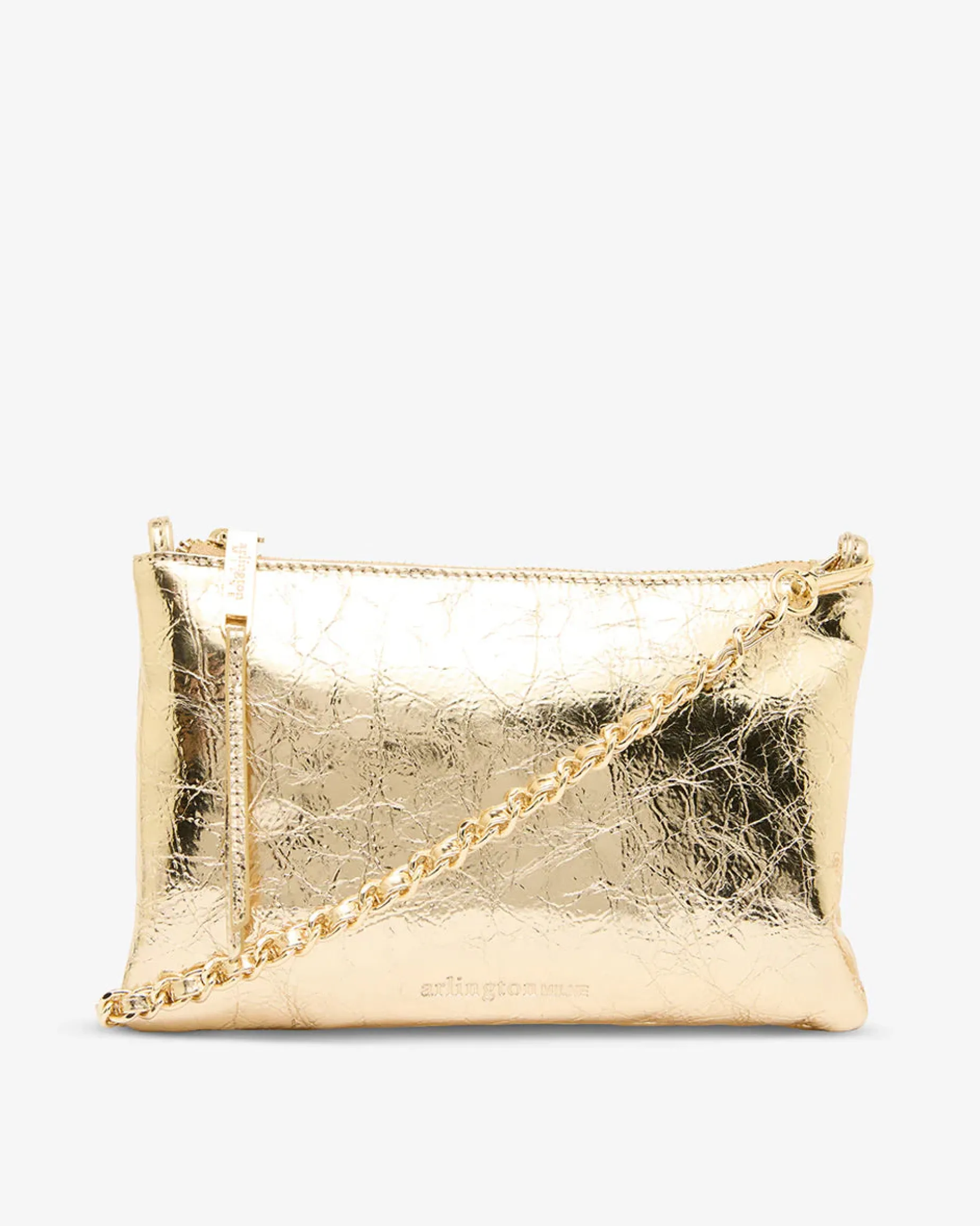 ARLINGTON MILNE Molly Crossbody Bag GOLD CRINKLE