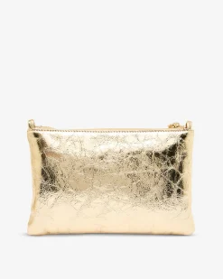ARLINGTON MILNE Molly Crossbody Bag GOLD CRINKLE
