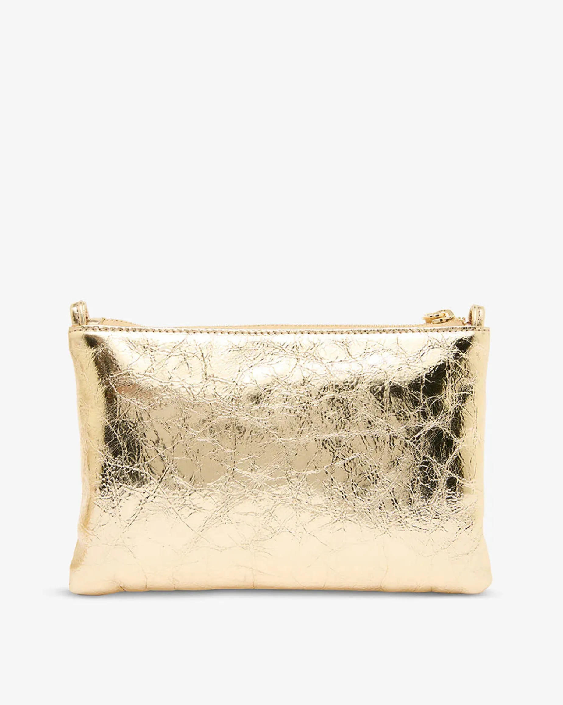 ARLINGTON MILNE Molly Crossbody Bag GOLD CRINKLE