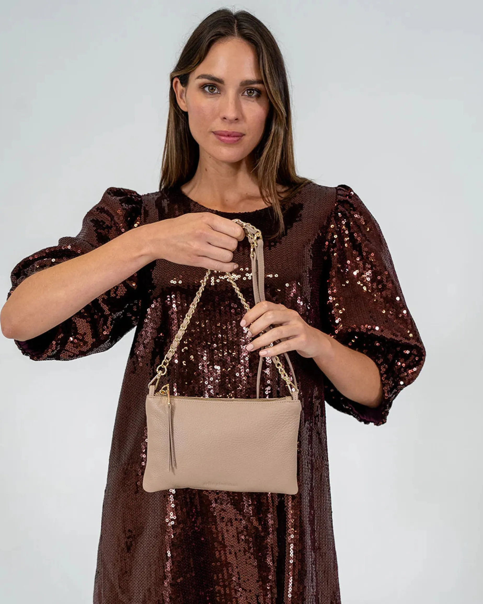 ARLINGTON MILNE Molly Crossbody Bag FAWN