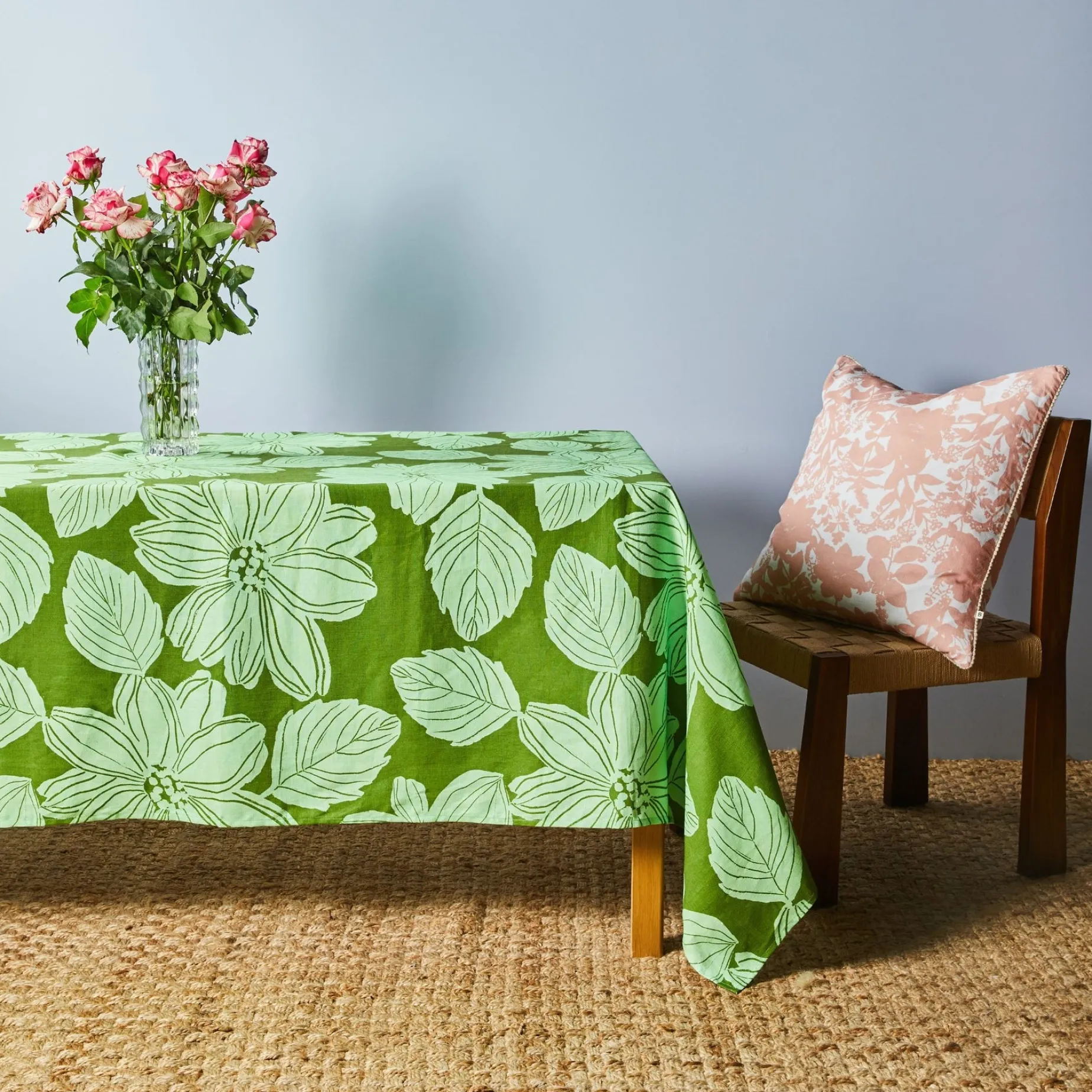 BONNIE & NEIL Medium Tablecloth MARGOT GREEN 250cm x 145cm