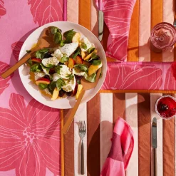 BONNIE & NEIL Napkins Set 4 BIG STRIPE CERISE