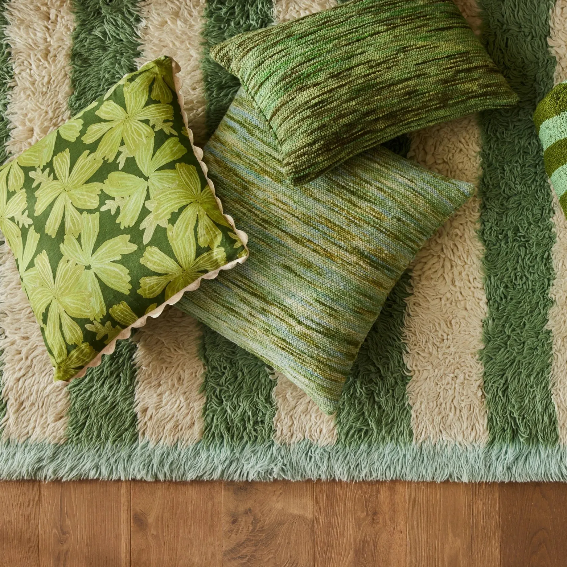 Bonnie & Neil Wool Marle Cushion 60cm SAGE