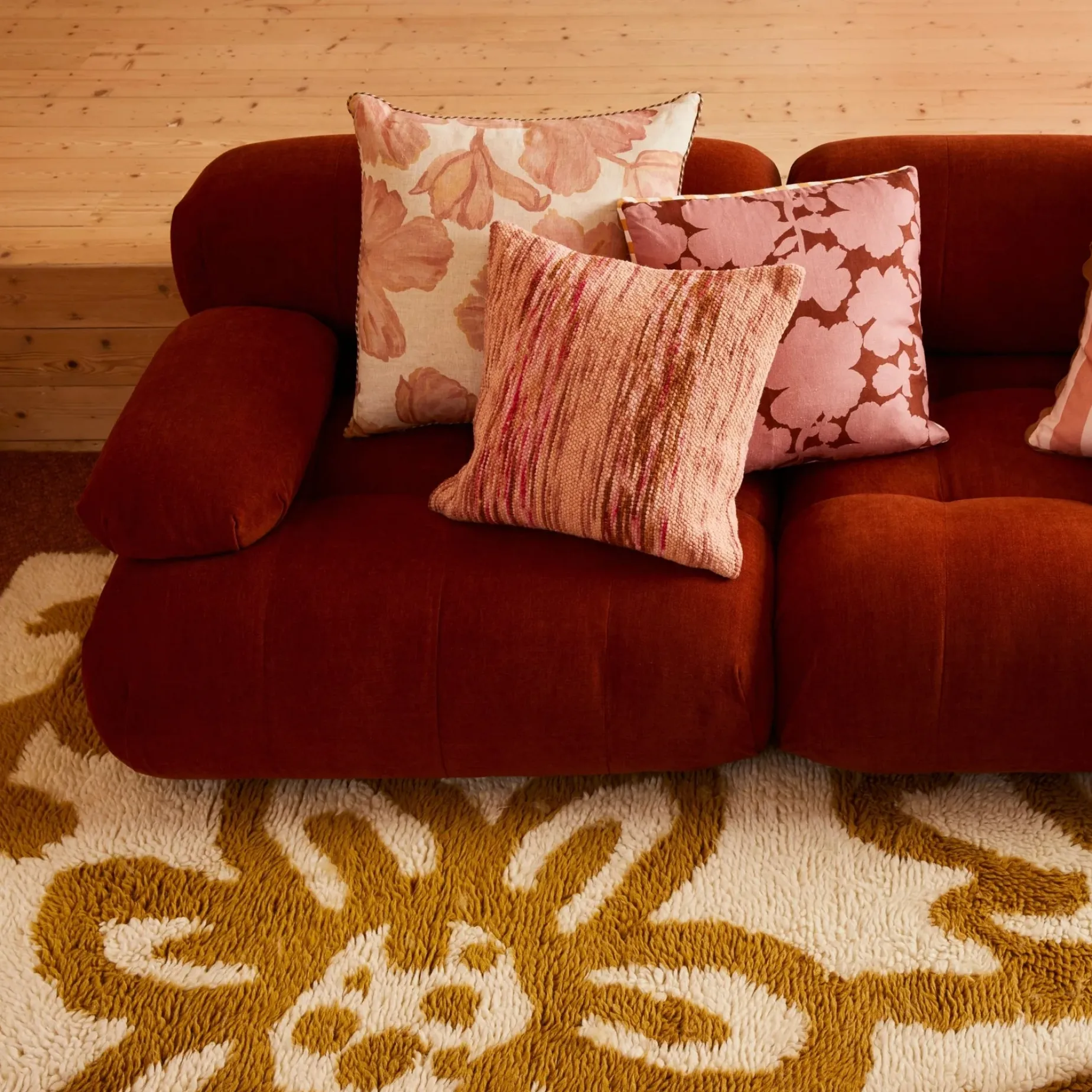 Bonnie & Neil Wool Marle Cushion 50cm PINK