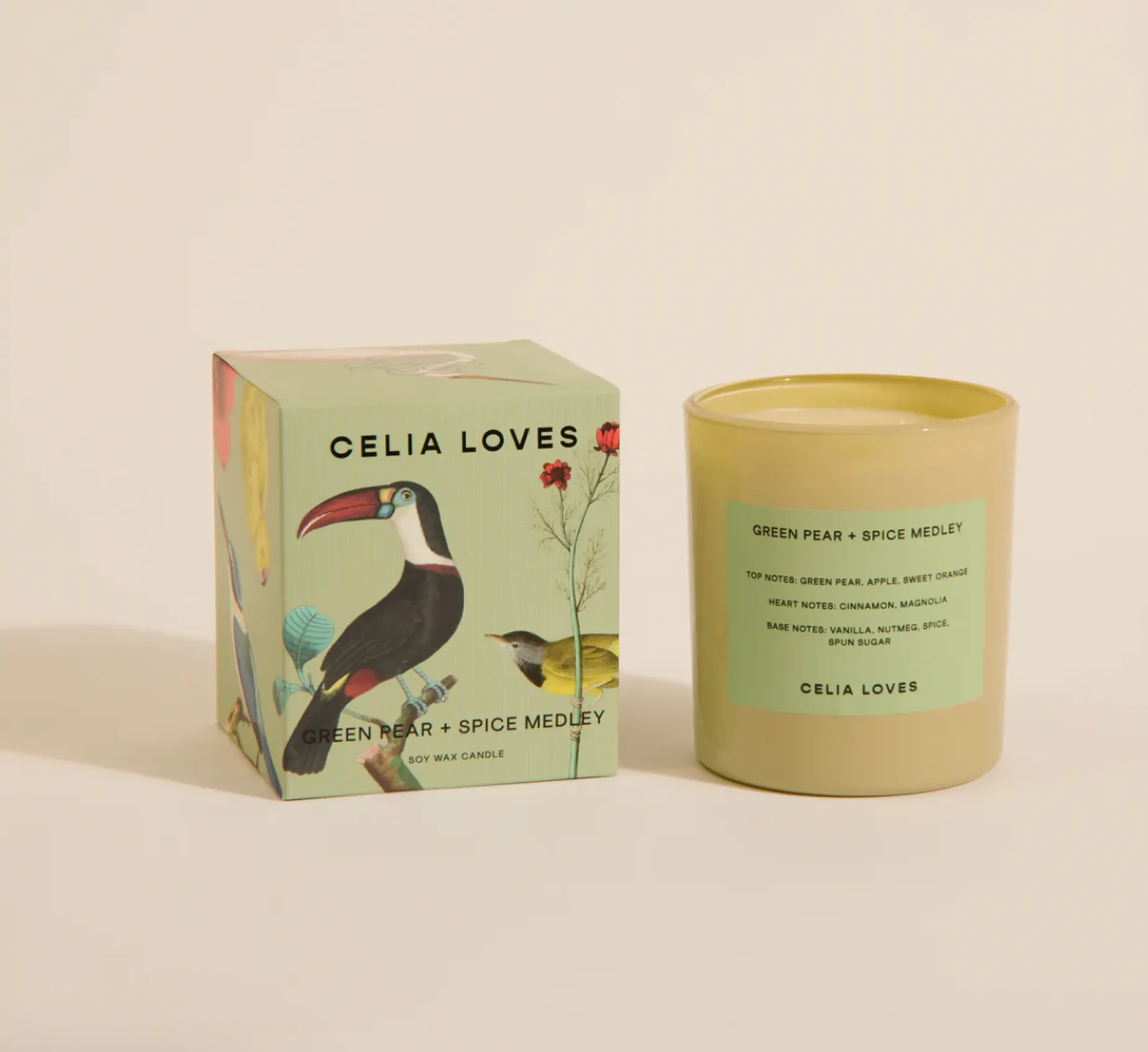 CELIA LOVES 80hr Candle GREEN PEAR SPICED