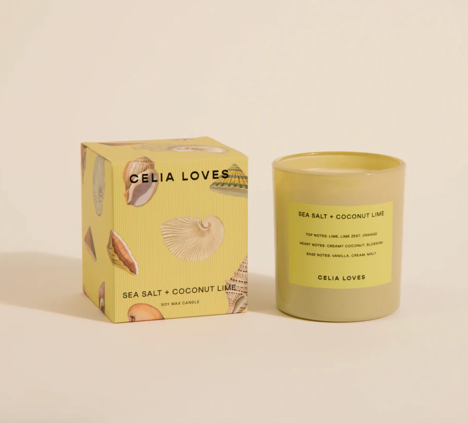 CELIA LOVES 80hr Candle SEA SALT + COCO LIME