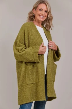EB&IVE Folie Relaxed Cardigan CHARTREUSE