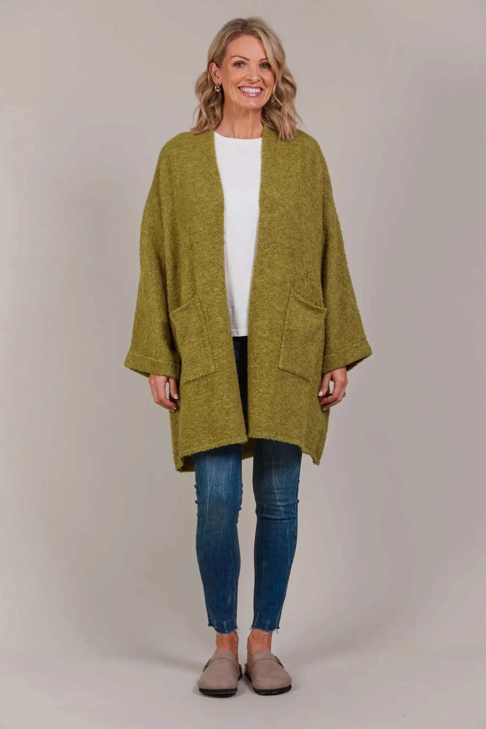 EB&IVE Folie Relaxed Cardigan CHARTREUSE