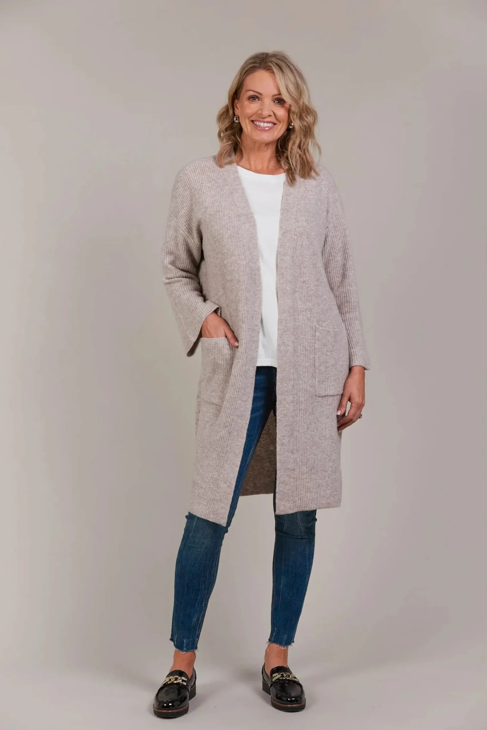EB&IVE Merano Oversize Cardigan FLAX