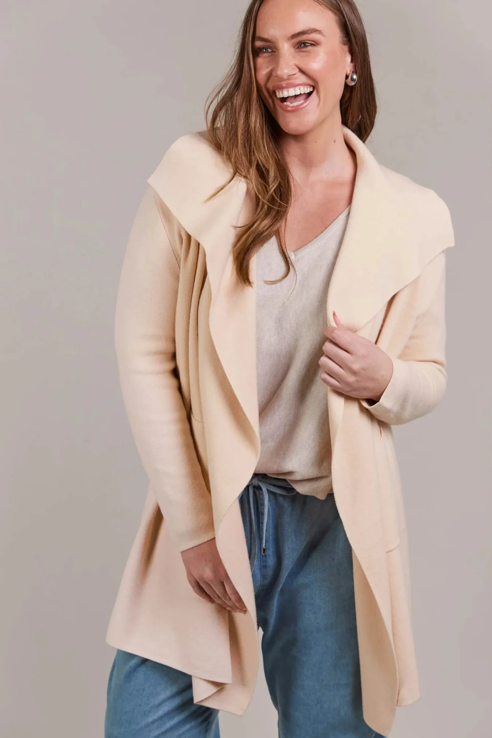 EB&IVE Palmer Relaxed Cardigan ECRU
