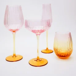 Ellie Cocktail Glass PINK & YELLOW
