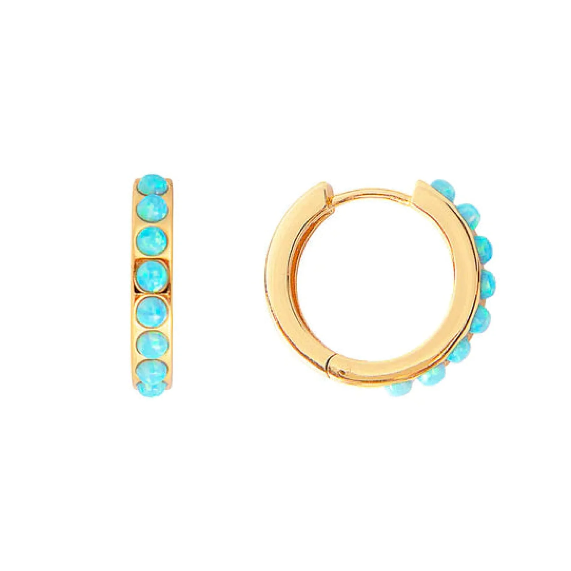 FAIRLEY Crystal Midi Hoops BLUE OPAL