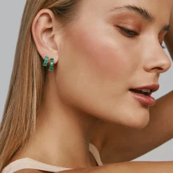 FAIRLEY Midi Hoops GREEN AGATE