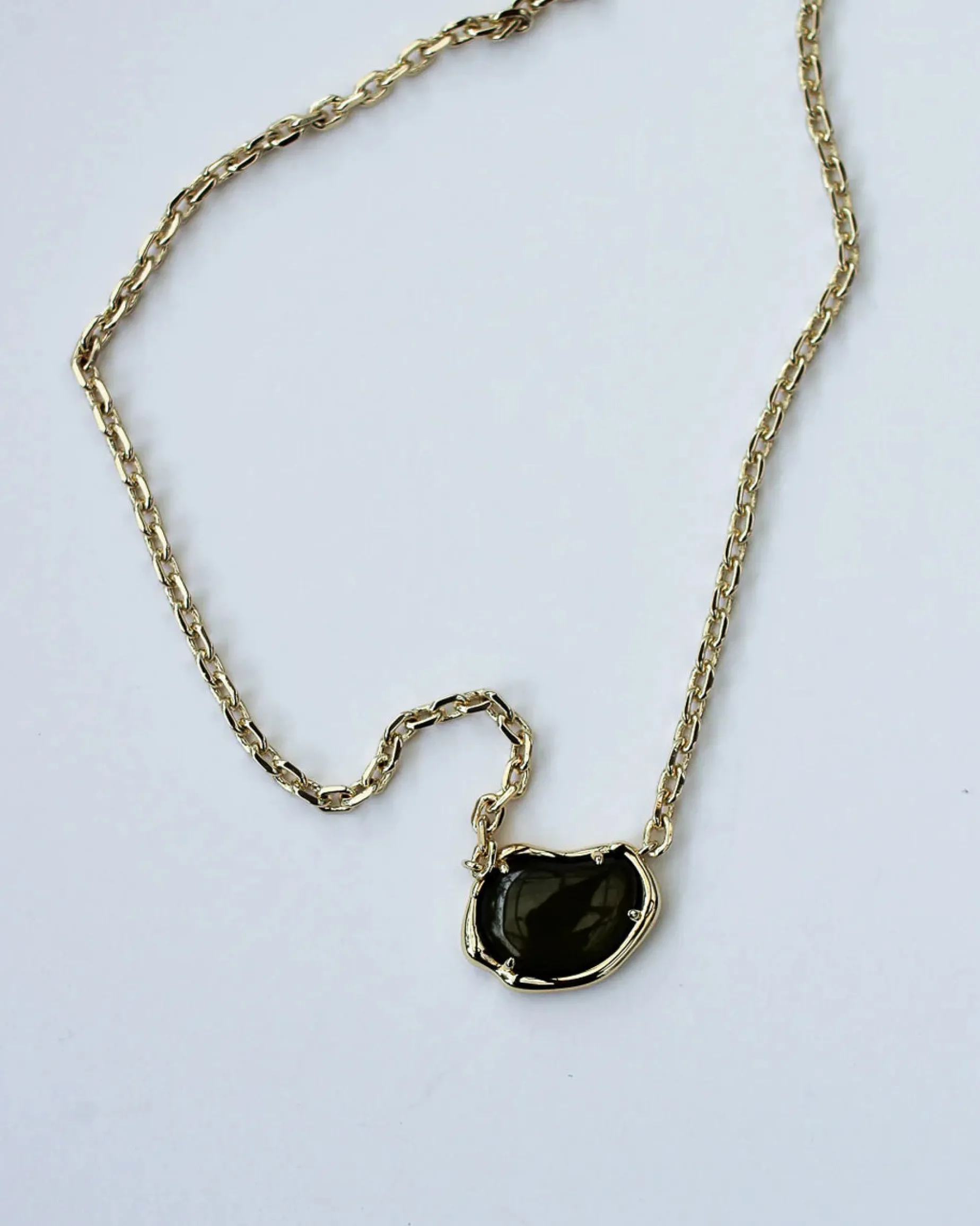 F+H Bean Chain Gemstone Choker PERIDOT