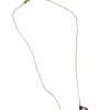 FH23 Gold Chain Necklace Turquoise & Red Charms