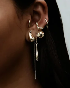 F+H Wave Chain Stud GOLD