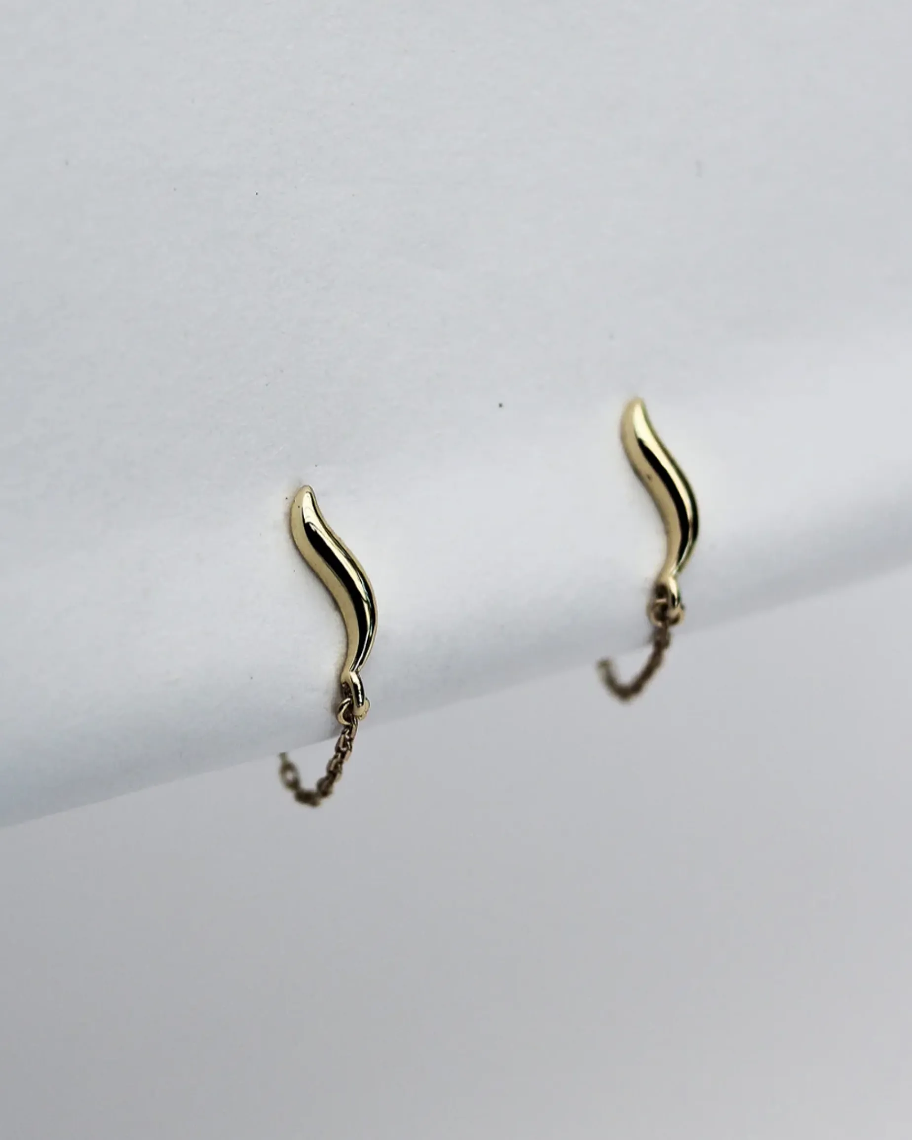 F+H Wave Chain Stud GOLD