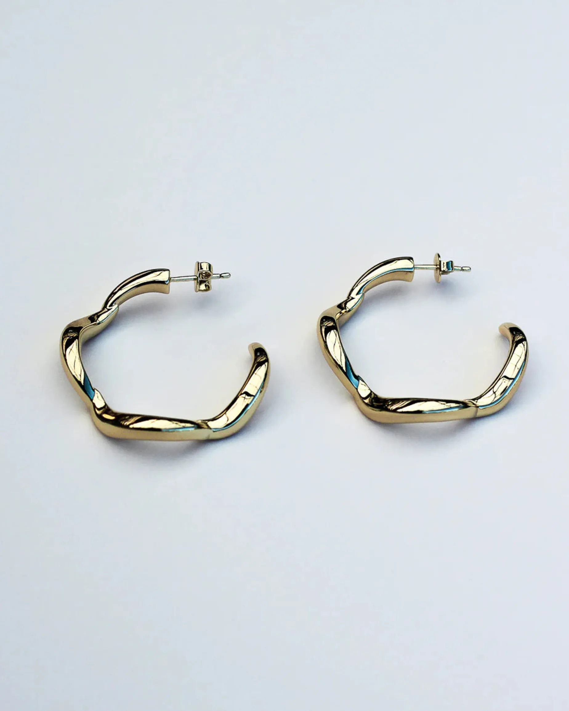 F+H Wave Hoop Earrings Large GOLD