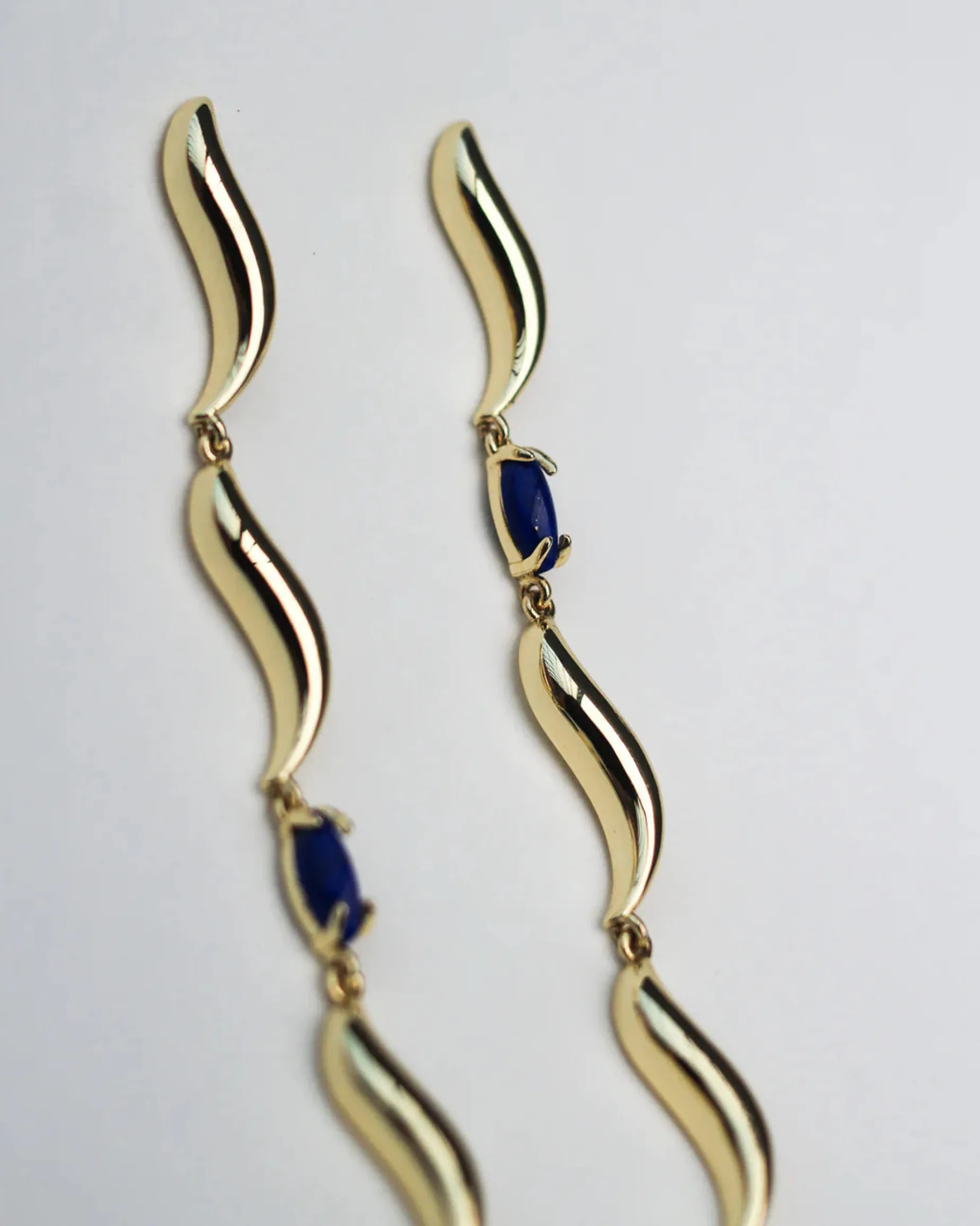 F+H Wipeout Drop Earrings LAPIS GOLD
