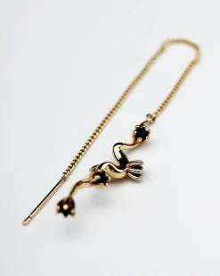 F+H Wobbly Thread Earrings GOLD