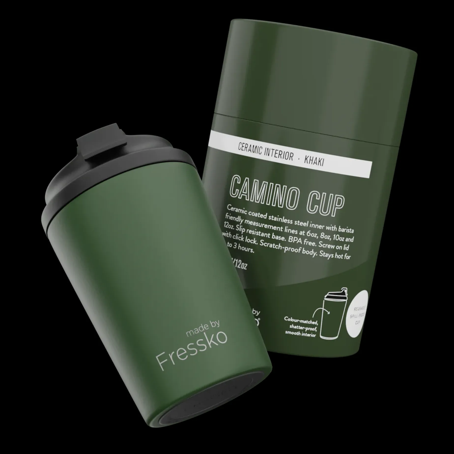 FRESSKO Ceramic Lined Camino Cup KHAKI