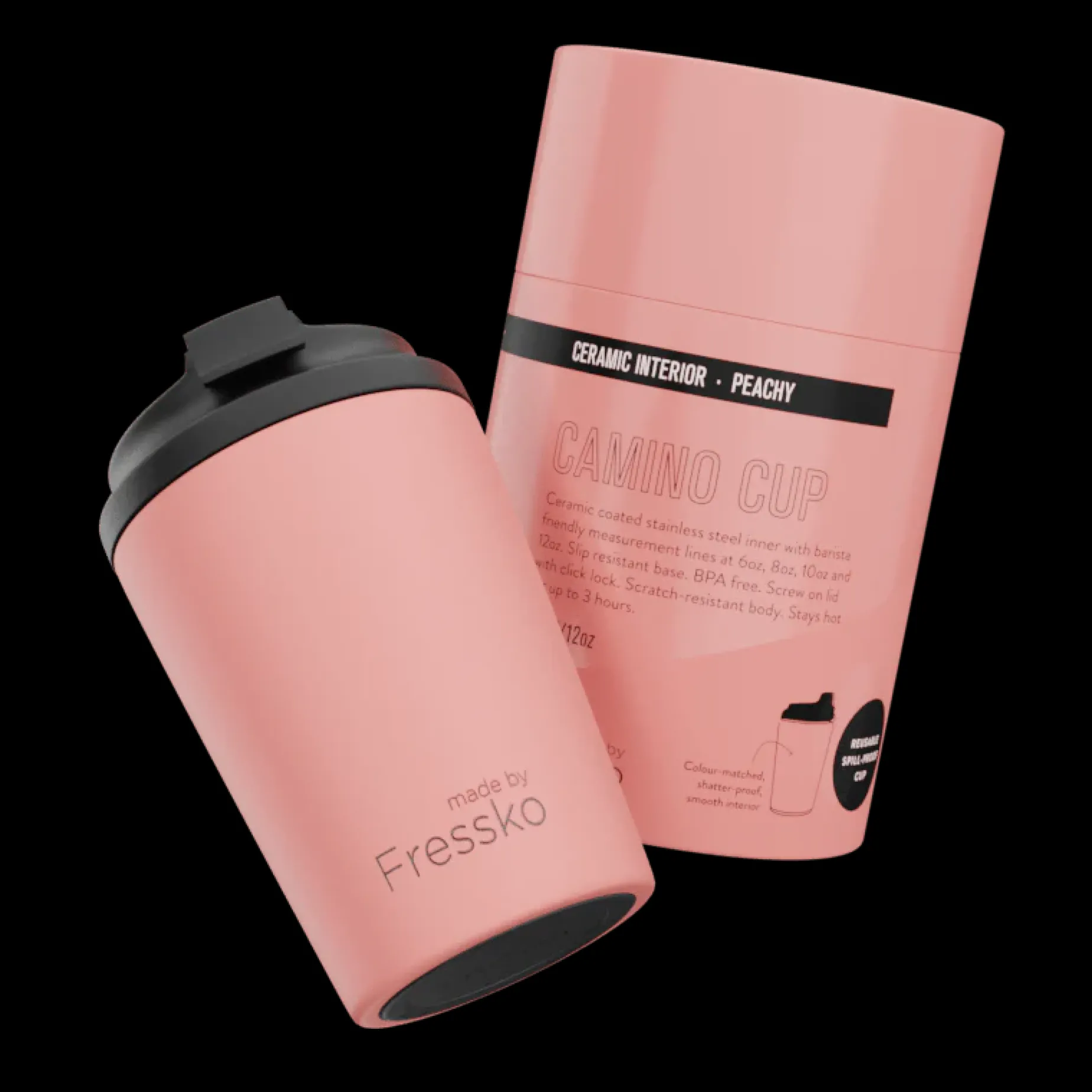 FRESSKO Ceramic Lined Camino Cup PEACHY