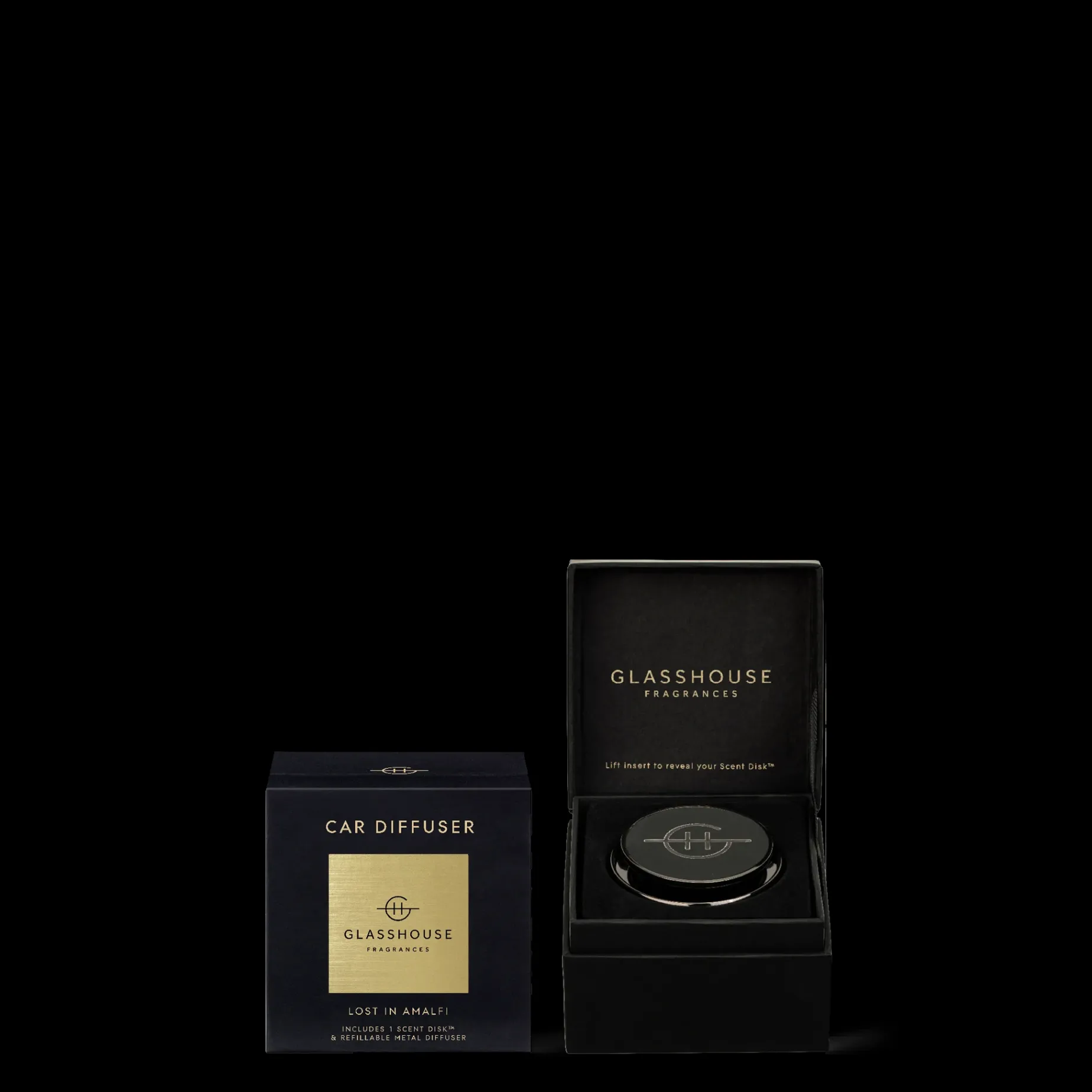 Glasshouse Fragrances Black Car Diffuser LOST IN AMALFI