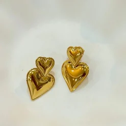 Heart Heart Earrings GOLD