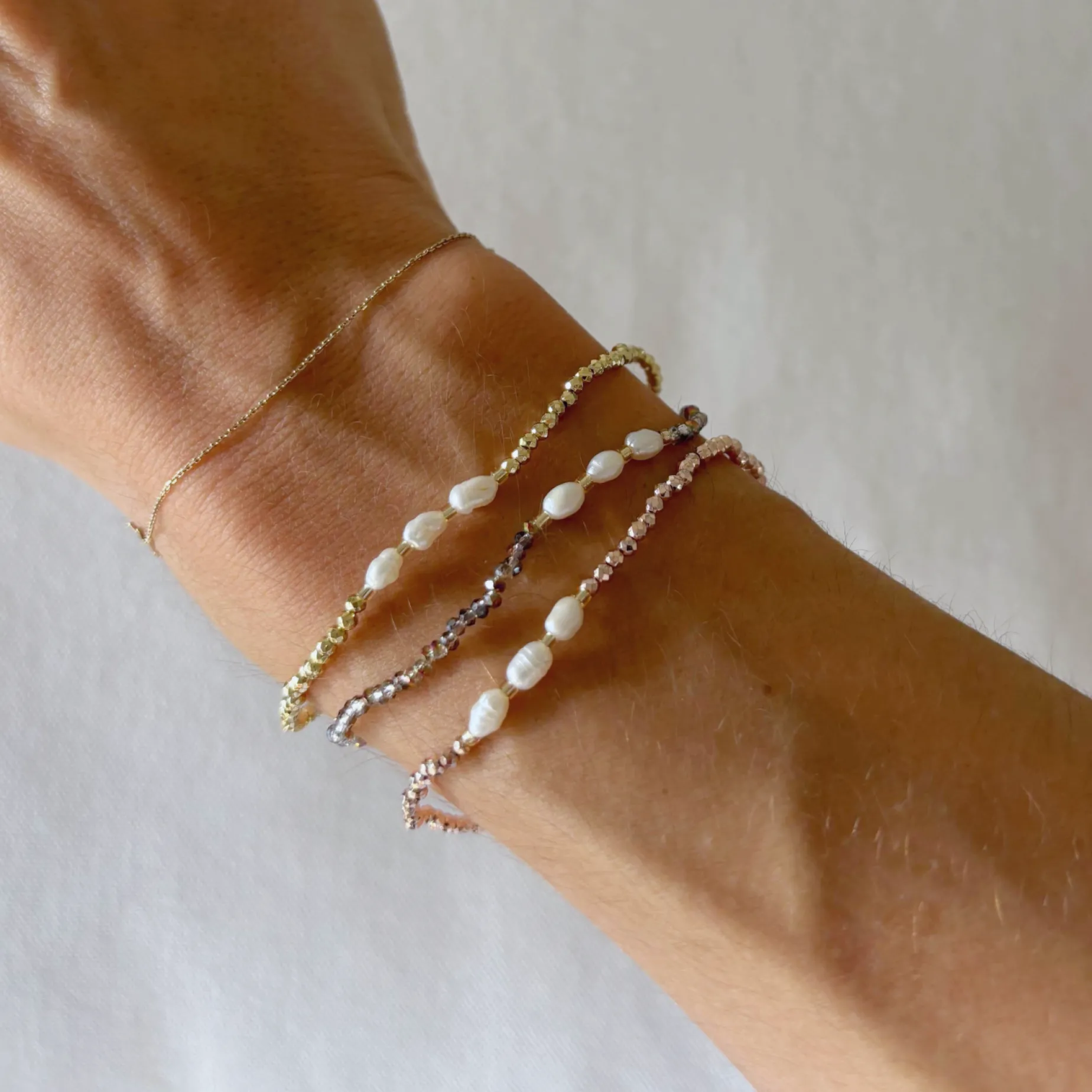 HEI TAI Baby Crystal Bracelet FRESHWATER PEARLS