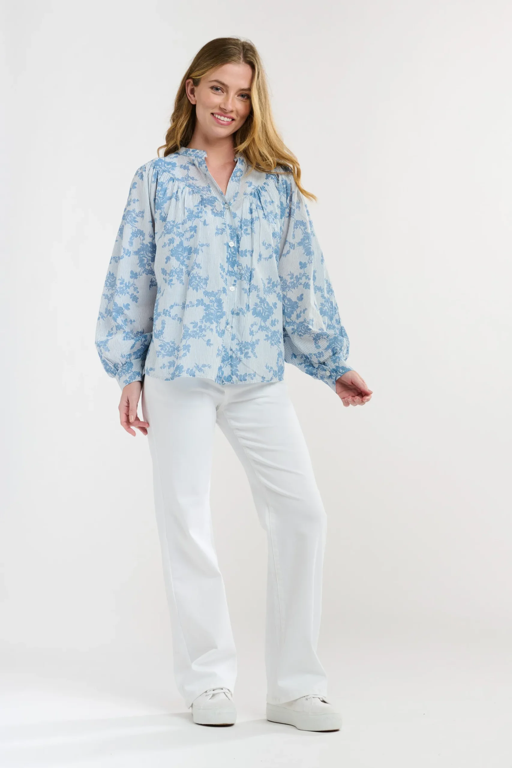 ITALIAN STAR Sybil Blouse BLUE FLOWERS