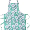 KIP & CO Linen Apron TUMBLING FLOWERS GREEN