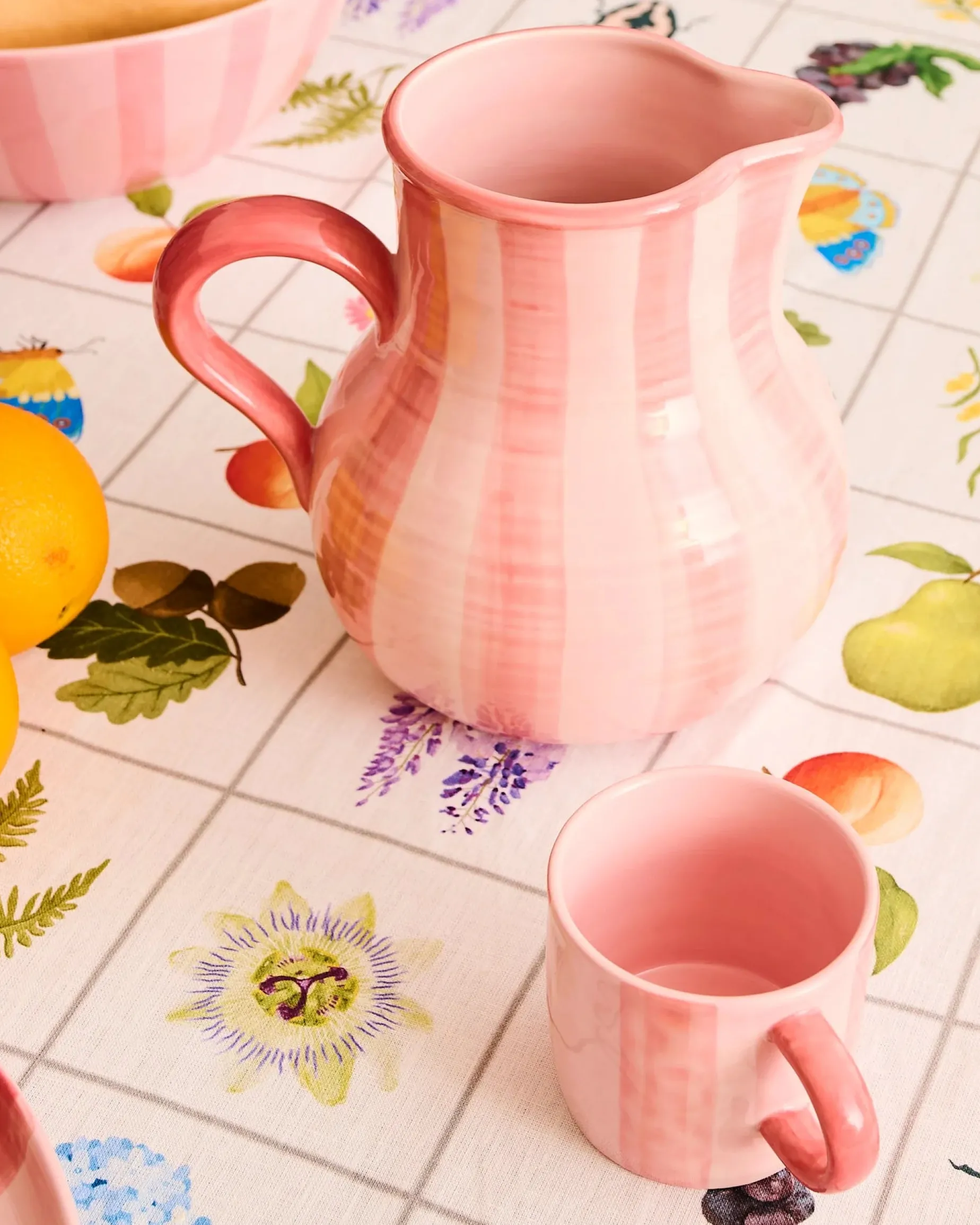 KIP & CO Mug Set 2 PINK STRIPE
