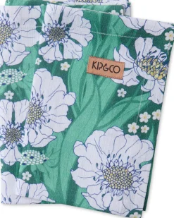 KIP & CO Napkin Set 4 TUMBLING FLOWERS GREEN