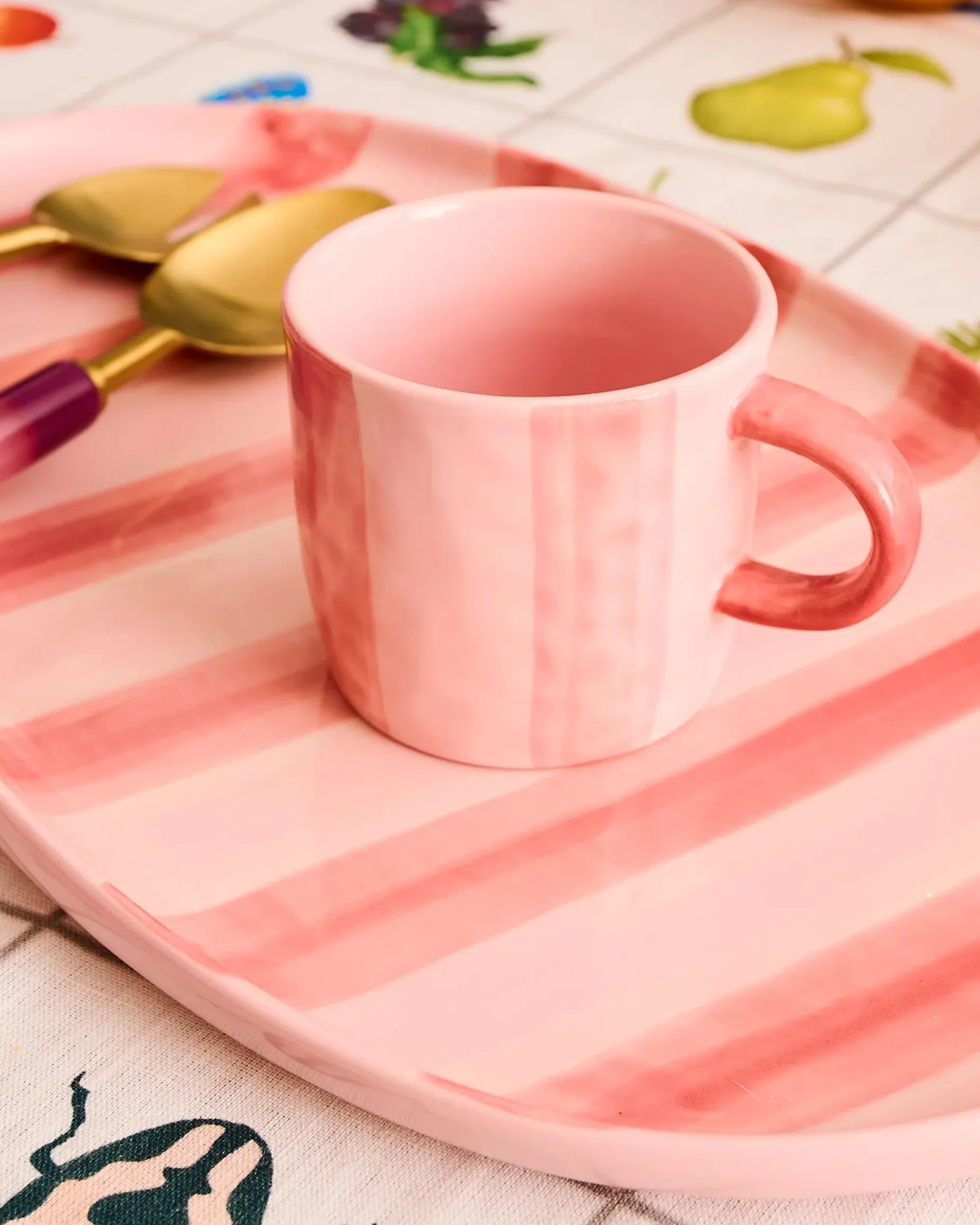 KIP & CO Platter PINK STRIPE