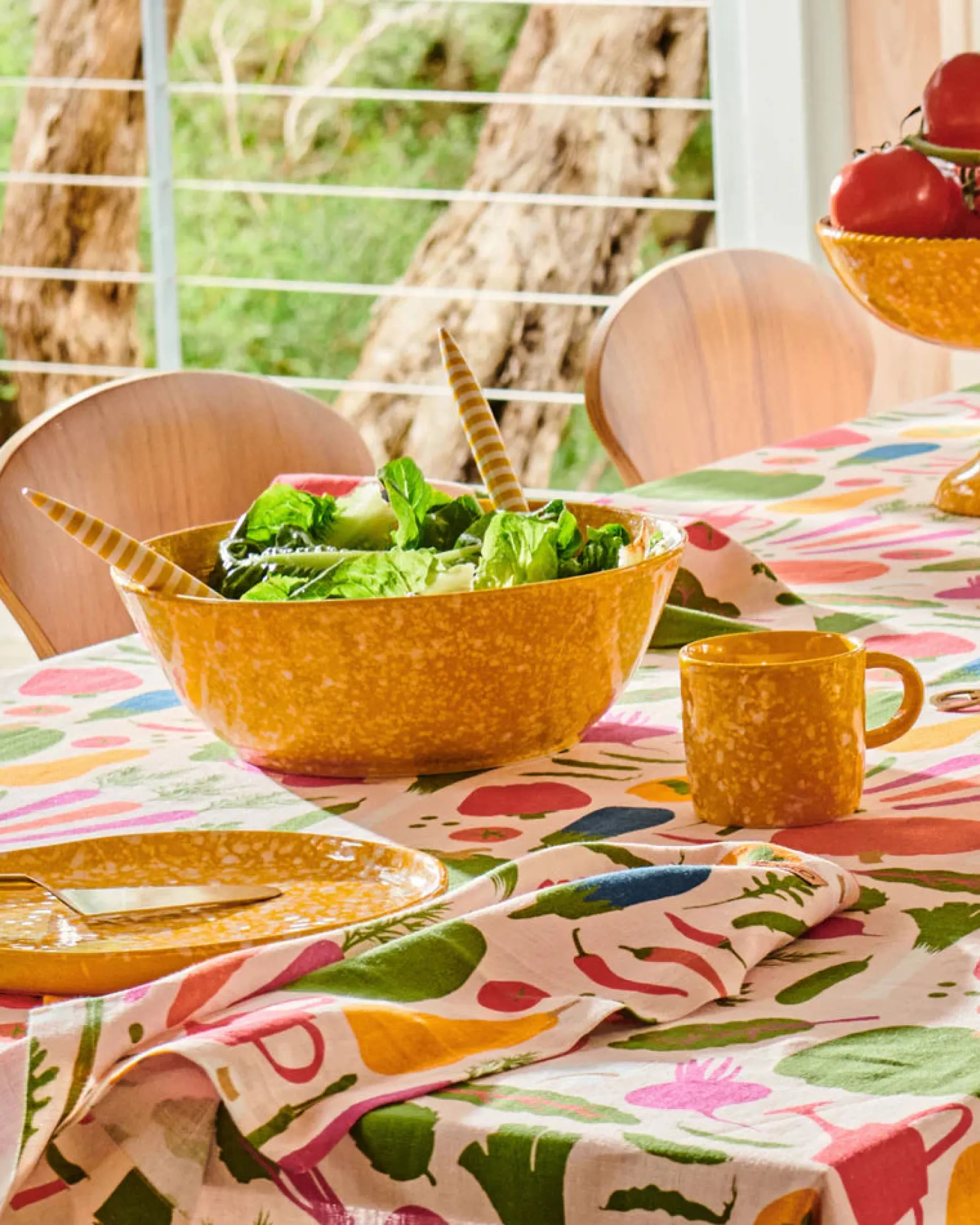 KIP & CO Salad Servers SUNSHINE STRIPE