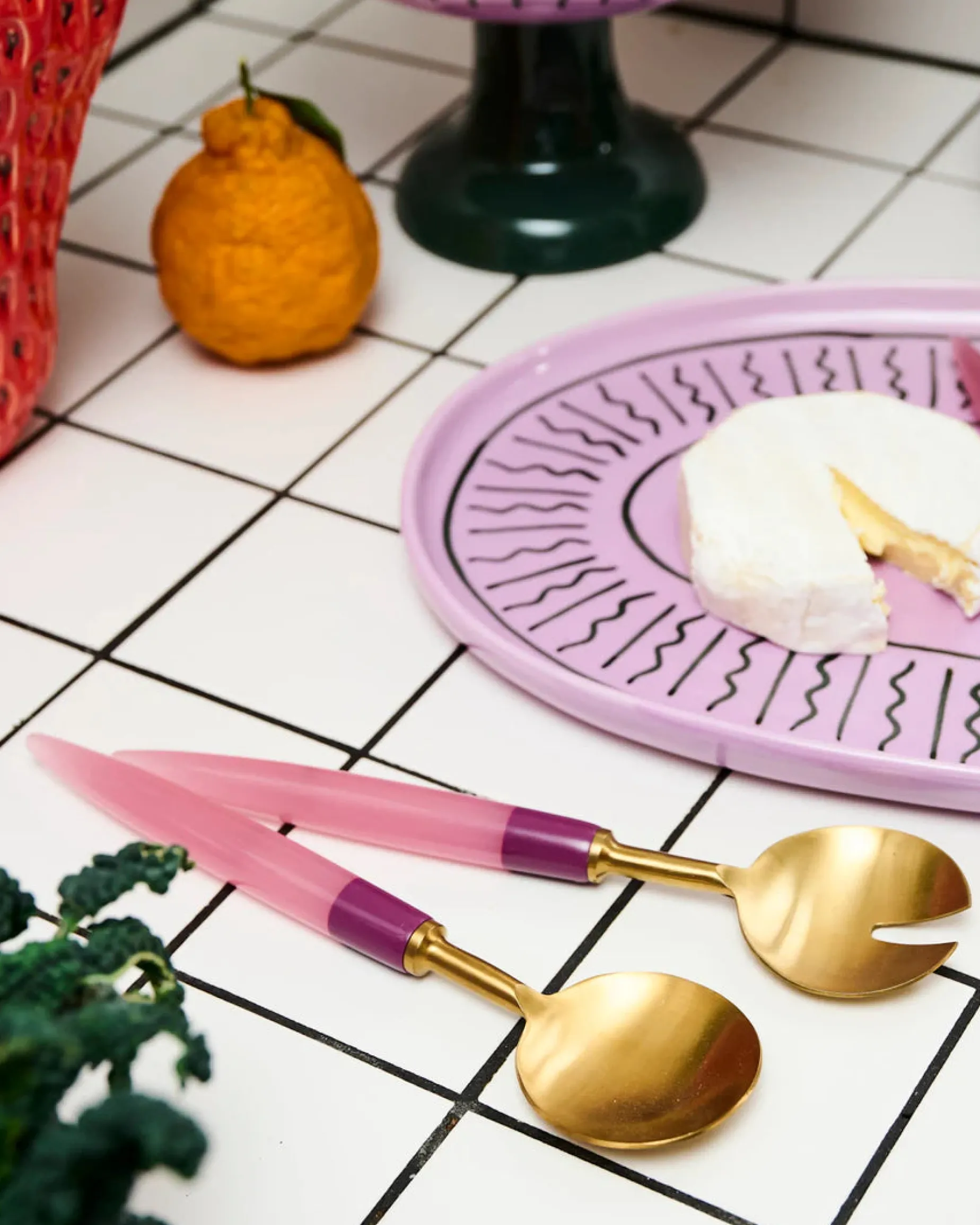 KIP & CO Salad Servers PURPLE PATCH