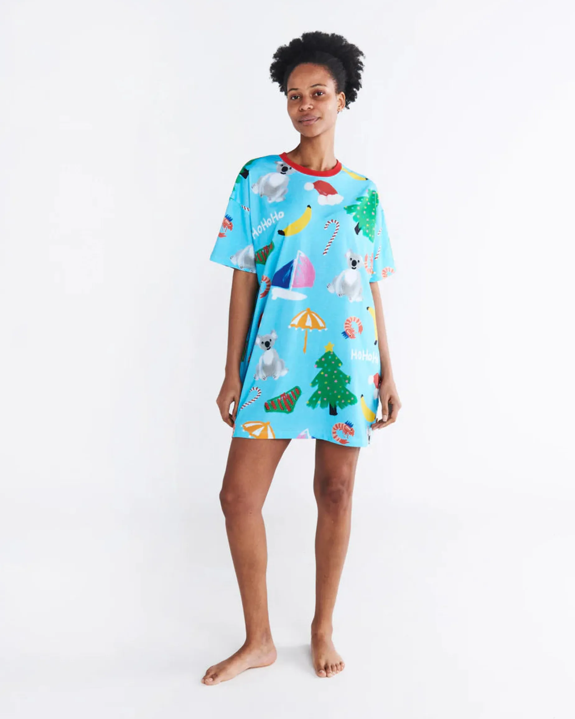 KIP & CO T Shirt Nightie CHRISTMAS ICONS