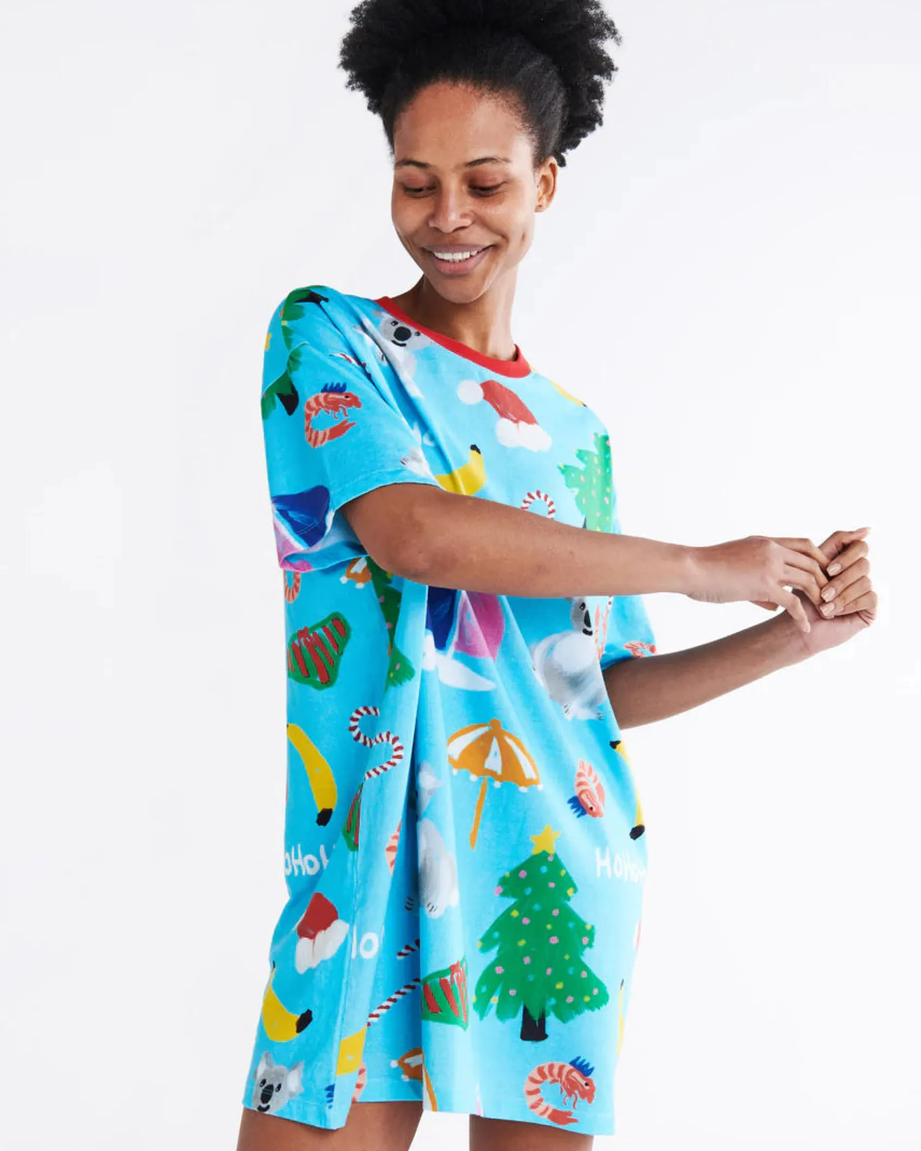KIP & CO T Shirt Nightie CHRISTMAS ICONS