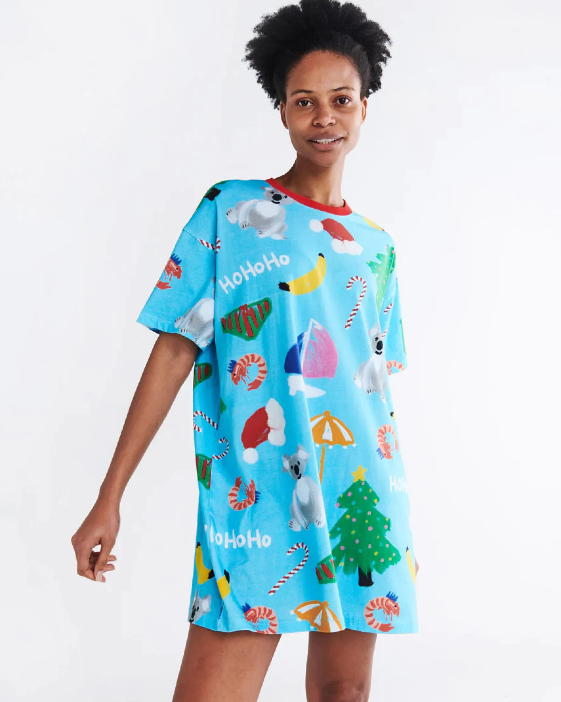 KIP & CO T Shirt Nightie CHRISTMAS ICONS