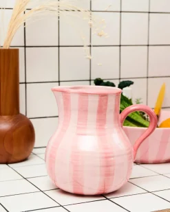 KIP & CO Water Jug PINK STRIPE